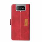 Retro Texture Contrast Color Side Buckle Horizontal Flip Leather Case with Holder & Card Slots & Wallet For Asus Zenfone 7 ZS670KS(Red) - 3