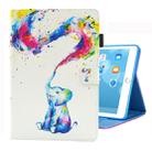 For iPad 10.2 2021 / 2020 / 2019 Coloured Drawing Pattern Horizontal Flip Leather Case with Holder & Card Slots & Photo Frame(Colorful Elephant) - 1