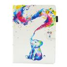 For iPad 10.2 2021 / 2020 / 2019 Coloured Drawing Pattern Horizontal Flip Leather Case with Holder & Card Slots & Photo Frame(Colorful Elephant) - 2