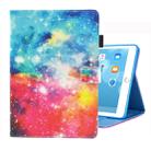 For iPad 10.2 2021 / 2020 / 2019 Coloured Drawing Pattern Horizontal Flip Leather Case with Holder & Card Slots & Photo Frame(Beautiful Starry Sky) - 1