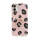 For iPhone 11 Pro Leopard Texture with Ring Metal Rhinestone Bracket Mobile Phone Protective Case (Pink) - 1