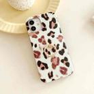 For iPhone 11 Pro Max Leopard Texture with Ring Metal Rhinestone Bracket Mobile Phone Protective Case (White) - 1