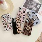 Leopard Texture with Ring Metal Rhinestone Bracket Mobile Phone Protective Case For iPhone 12 / 12 Pro(Pink) - 2