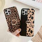Leopard Texture with Ring Metal Rhinestone Bracket Mobile Phone Protective Case For iPhone 12 / 12 Pro(Pink) - 4