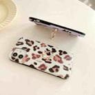 Leopard Texture with Ring Metal Rhinestone Bracket Mobile Phone Protective Case For iPhone 12 / 12 Pro(Pink) - 5