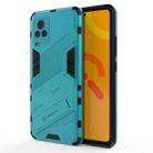 Punk Armor 2 in 1 PC + TPU Shockproof Case with Invisible Holder For vivo iQOO 7(Blue) - 1