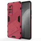 Punk Armor 2 in 1 PC + TPU Shockproof Case with Invisible Holder For vivo X60 Pro(Rose Red) - 1