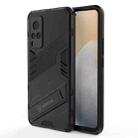 Punk Armor 2 in 1 PC + TPU Shockproof Case with Invisible Holder For vivo X60 5G(Black) - 1