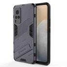 Punk Armor 2 in 1 PC + TPU Shockproof Case with Invisible Holder For vivo X60 5G(Grey) - 1