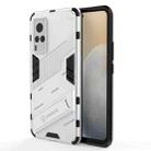 Punk Armor 2 in 1 PC + TPU Shockproof Case with Invisible Holder For vivo X60 5G(Silver) - 1