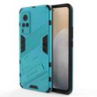 Punk Armor 2 in 1 PC + TPU Shockproof Case with Invisible Holder For vivo X60 5G(Blue) - 1