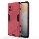 Punk Armor 2 in 1 PC + TPU Shockproof Case with Invisible Holder For vivo X60 5G(Rose Red) - 1