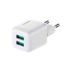 JOYROOM L-2A121 12W Mini Dual USB Port Intelligent Fast Charger, Plug Type: EU Plug(White) - 1