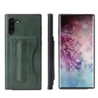 For Galaxy Note10 Fierre Shann Full Coverage Protective Leather Case with Holder & Card Slot(Green) - 1