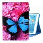 For iPad 10.2 2021 / 2020 / 2019 Coloured Drawing Pattern Horizontal Flip Leather Case with Holder & Card Slots & Photo Frame(Red Flower Blue Butterfly) - 1