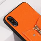 For iPhone XR Starry Sky Star Zipper Protective Case with Card Slot(Orange) - 5