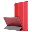 For iPad 10.2 2021 / 2020 / 2019 Silk Texture Horizontal Flip Magnetic PU Leather Case, with Three-folding Holder & Sleep / Wake-up Function(Red) - 1