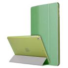 For iPad 10.2 2021 / 2020 / 2019 Silk Texture Horizontal Flip Magnetic PU Leather Case, with Three-folding Holder & Sleep / Wake-up Function(Green) - 1