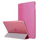 For iPad 10.2 2021 / 2020 / 2019 Silk Texture Horizontal Flip Magnetic PU Leather Case, with Three-folding Holder & Sleep / Wake-up Function(Rose Red) - 1