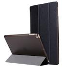 For iPad 10.2 2021 / 2020 / 2019 Silk Texture Horizontal Flip Magnetic PU Leather Case, with Three-folding Holder & Sleep / Wake-up Function(Black) - 1