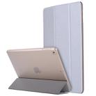 For iPad 10.2 2021 / 2020 / 2019 Silk Texture Horizontal Flip Magnetic PU Leather Case, with Three-folding Holder & Sleep / Wake-up Function(Silver) - 1