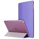 For iPad 10.2 2021 / 2020 / 2019 Silk Texture Horizontal Flip Magnetic PU Leather Case, with Three-folding Holder & Sleep / Wake-up Function(Purple) - 1