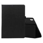 For Lenovo M10 Plus TB-X606F Litchi Texture Solid Color Horizontal Flip Leather Case with Holder & Pen Slot(Black) - 1