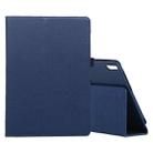 For Lenovo M10 Plus TB-X606F Litchi Texture Solid Color Horizontal Flip Leather Case with Holder & Pen Slot(Dark Blue) - 1