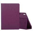 For Lenovo M10 Plus TB-X606F Litchi Texture Solid Color Horizontal Flip Leather Case with Holder & Pen Slot(Purple) - 1