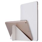 For iPad 10.2 2021 / 2020 / 2019 Silk Texture Horizontal Deformation Flip Leather Case with Holder(White) - 1