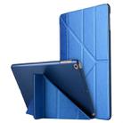 For iPad 10.2 2021 / 2020 / 2019 Silk Texture Horizontal Deformation Flip Leather Case with Holder(Blue) - 1