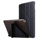 For iPad 10.2 2021 / 2020 / 2019 Silk Texture Horizontal Deformation Flip Leather Case with Holder(Black) - 1