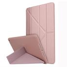 For iPad 10.2 2021 / 2020 / 2019 TPU Horizontal Deformation Flip Leather Case with Holder(Rose Red) - 1