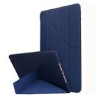 For iPad 10.2 2021 / 2020 / 2019 TPU Horizontal Deformation Flip Leather Case with Holder(Blue) - 1