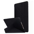 For iPad 10.2 2021 / 2020 / 2019 TPU Horizontal Deformation Flip Leather Case with Holder(Black) - 1