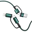JOYROOM S-1830G3 3A 4 in 1 Dual Type-C / USB-C + 8 Pin + USB Multi-function Fast Charging Data Cable, Length:1.8m(Green) - 1