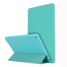 For iPad 10.2 2021 / 2020 / 2019 TPU Horizontal Flip Leather Case, with Three-folding Holder(Green) - 1