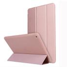 For iPad 10.2 2021 / 2020 / 2019 TPU Horizontal Flip Leather Case, with Three-folding Holder(Rose Gold) - 1