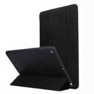 For iPad 10.2 2021 / 2020 / 2019 TPU Horizontal Flip Leather Case, with Three-folding Holder(Black) - 1