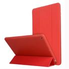 For iPad 10.2 2021 / 2020 / 2019 TPU Horizontal Flip Leather Case, with Three-folding Holder(Red) - 1