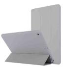 For iPad 10.2 2021 / 2020 / 2019 TPU Horizontal Flip Leather Case, with Three-folding Holder (Grey) - 1