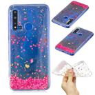 For Huawei Nova 5i Cartoon Pattern Gold Foil Style Dropping Glue TPU Soft Protective Case(Sakura) - 1