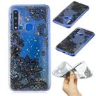 For Huawei Nova 5i Cartoon Pattern Gold Foil Style Dropping Glue TPU Soft Protective Case(Black Lace) - 1