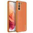 For Samsung Galaxy S21 5G DUX DUCIS YOLO Series PU + PC + TPU All-inclusive Electroplating Shockproof Protective Case(Orange) - 1
