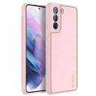 For Samsung Galaxy S21+ 5G DUX DUCIS YOLO Series PU + PC + TPU All-inclusive Electroplating Shockproof Protective Case(Pink) - 1