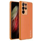 For Samsung Galaxy S21 Ultra 5G DUX DUCIS YOLO Series PU + PC + TPU All-inclusive Electroplating Shockproof Protective Case(Orange) - 1