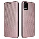 For LG K53 Carbon Fiber Texture Horizontal Flip TPU + PC + PU Leather Case with Card Slot(Pink) - 1