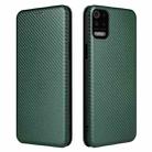 For LG K53 Carbon Fiber Texture Horizontal Flip TPU + PC + PU Leather Case with Card Slot(Green) - 1