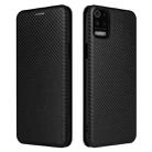 For LG K53 Carbon Fiber Texture Horizontal Flip TPU + PC + PU Leather Case with Card Slot(Black) - 1