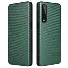 For LG Stylo 7 5G Carbon Fiber Texture Horizontal Flip TPU + PC + PU Leather Case with Card Slot(Green) - 1
